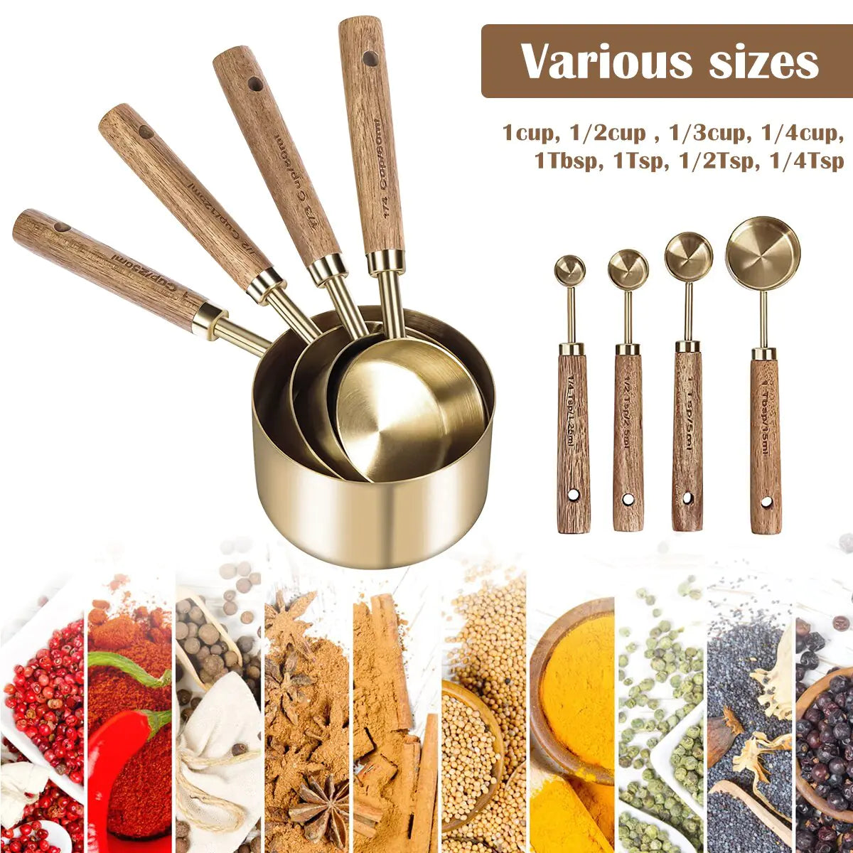 Luxury Gold Measuring Cup and Spoon Set