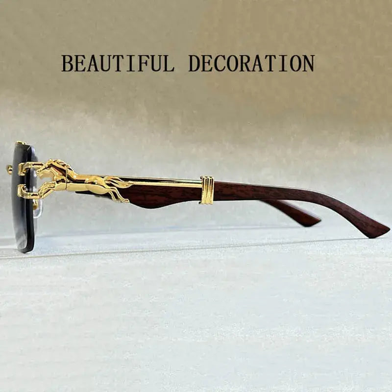 Men Square Luxury Vintage Designer Sunglasses