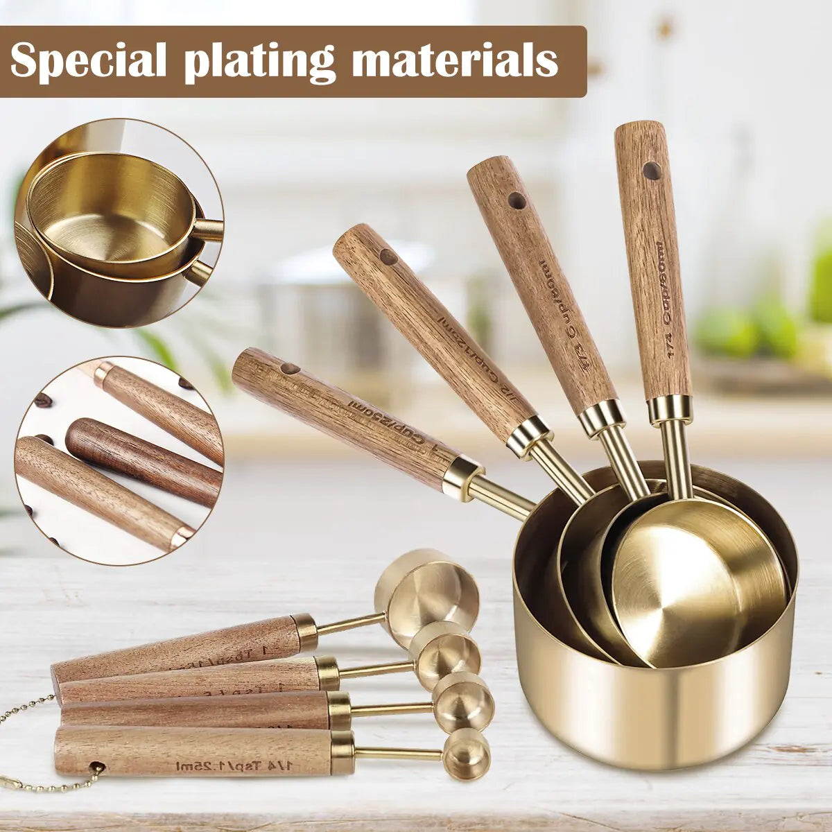 Luxury Gold Measuring Cup and Spoon Set