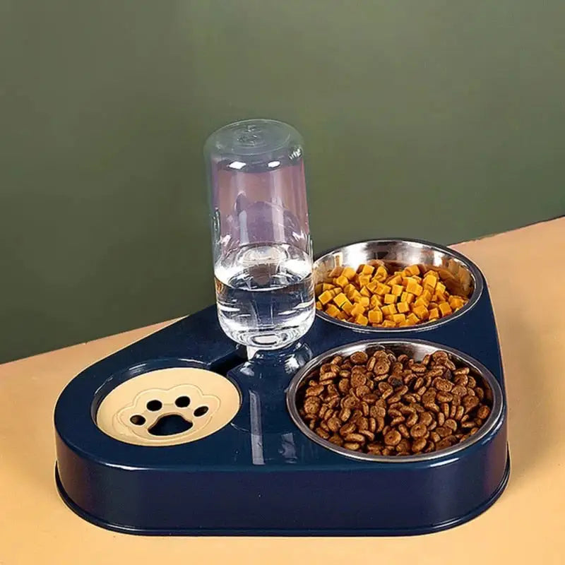 Pet Food Bowl 3-in-1 with Automatic Drinking Feeder