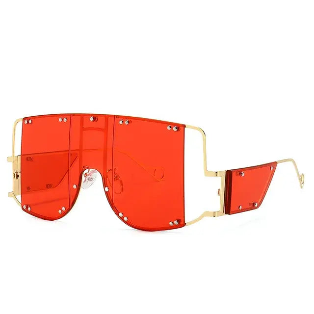 Women Oversized Mirror Square Sunglasses