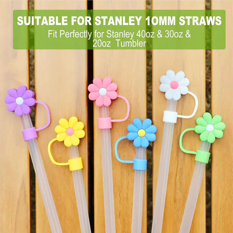 Flower Straw Toppers for Stanley Cup Tumblers