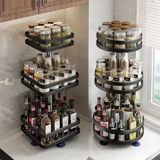 Rotating Spice Rack Organizer Tray