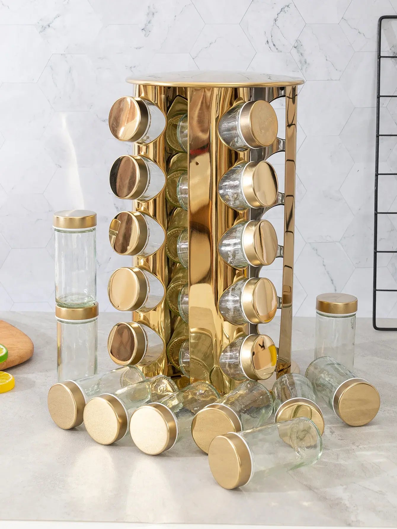 Rotating Spice Rack Seasoning Jars