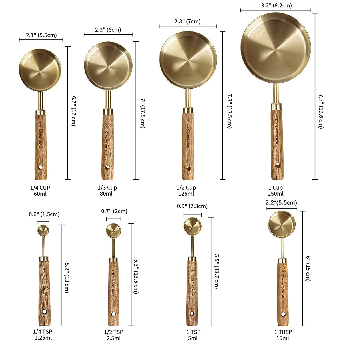 Luxury Gold Measuring Cup and Spoon Set