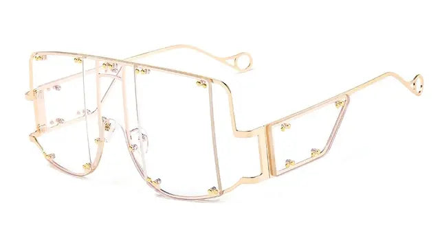 Women Oversized Mirror Square Sunglasses