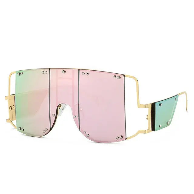 Women Oversized Mirror Square Sunglasses