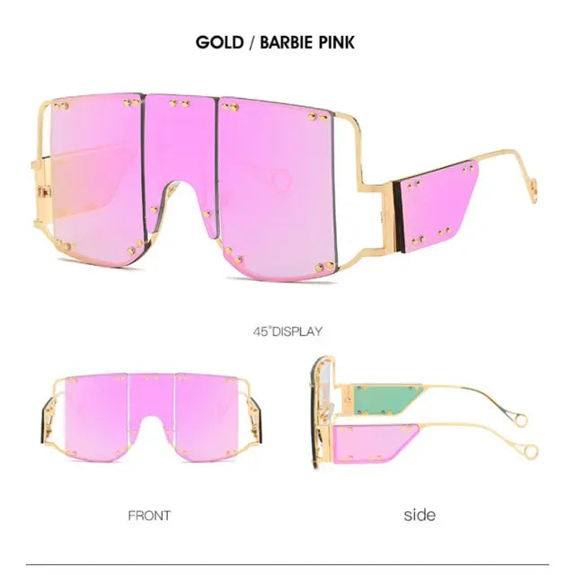 Women Oversized Mirror Square Sunglasses