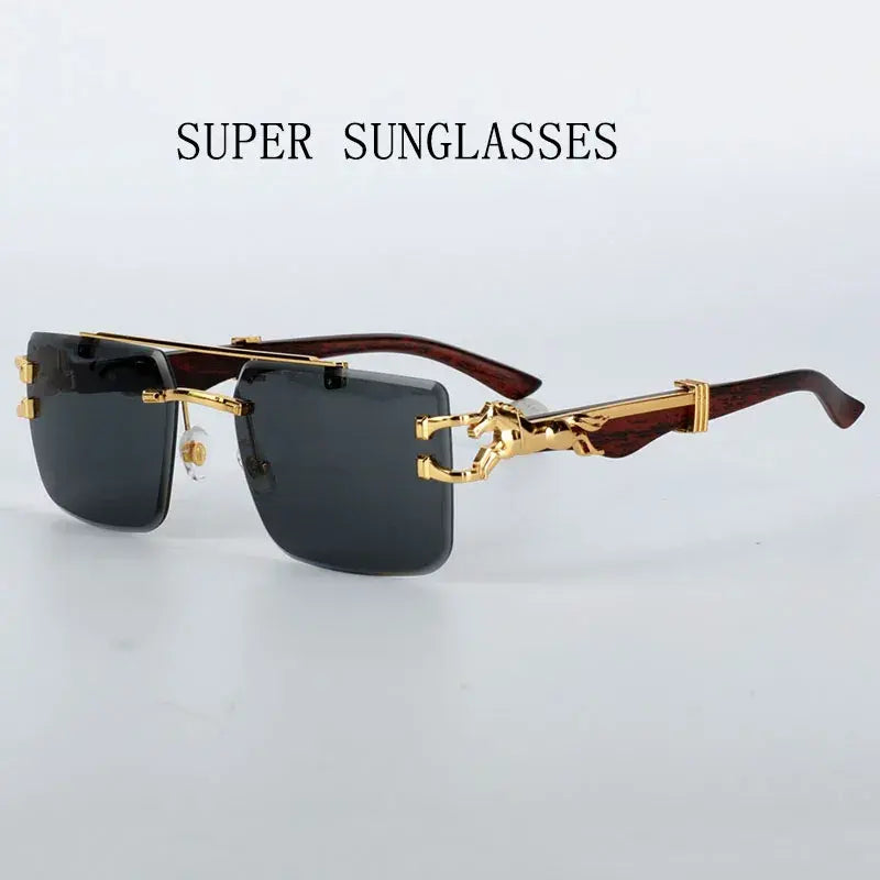 Women Trendy Luxury Fashion Rimless Designer Sunglasses