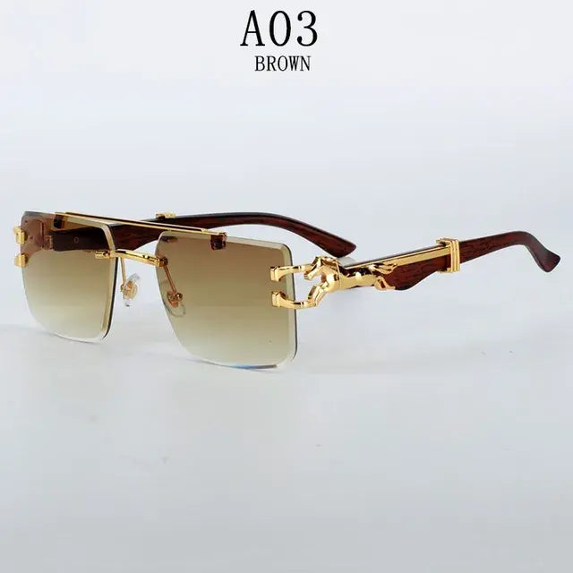 Women Trendy Luxury Fashion Rimless Designer Sunglasses