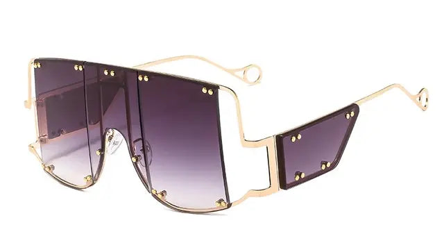 Women Oversized Mirror Square Sunglasses