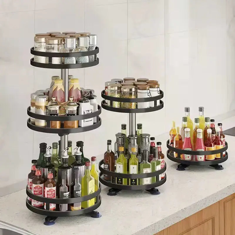 Rotating Spice Rack Organizer Tray