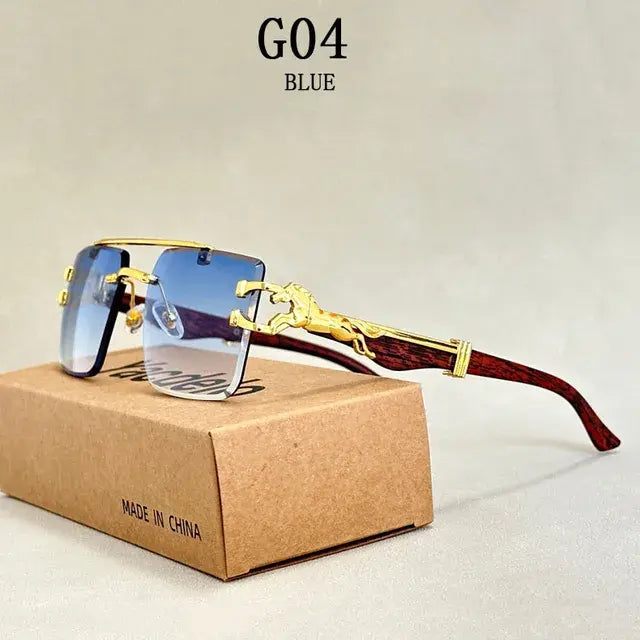 Men Square Luxury Vintage Designer Sunglasses