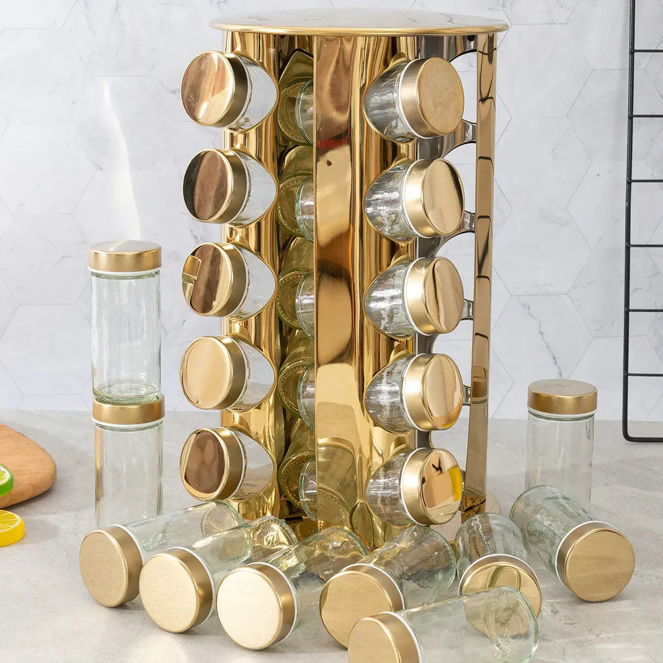 Rotating Spice Rack Seasoning Jars