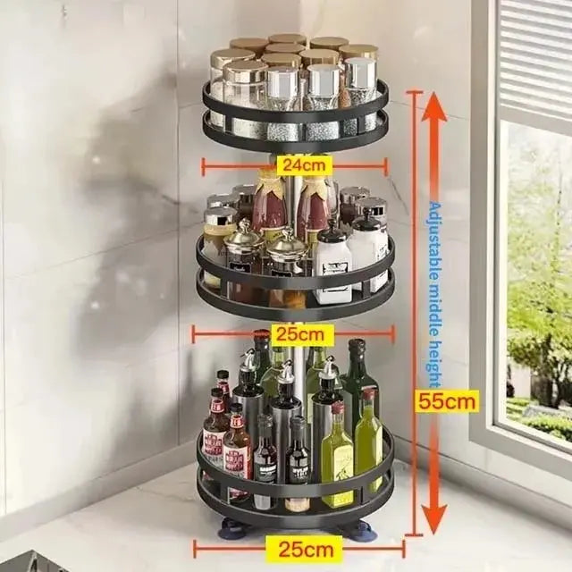 Rotating Spice Rack Organizer Tray