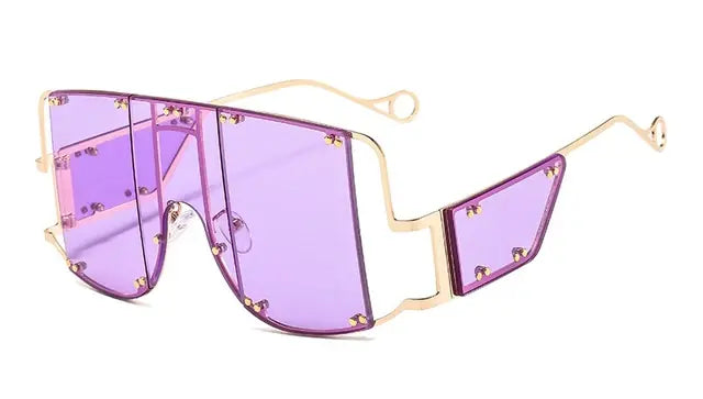 Women Oversized Mirror Square Sunglasses