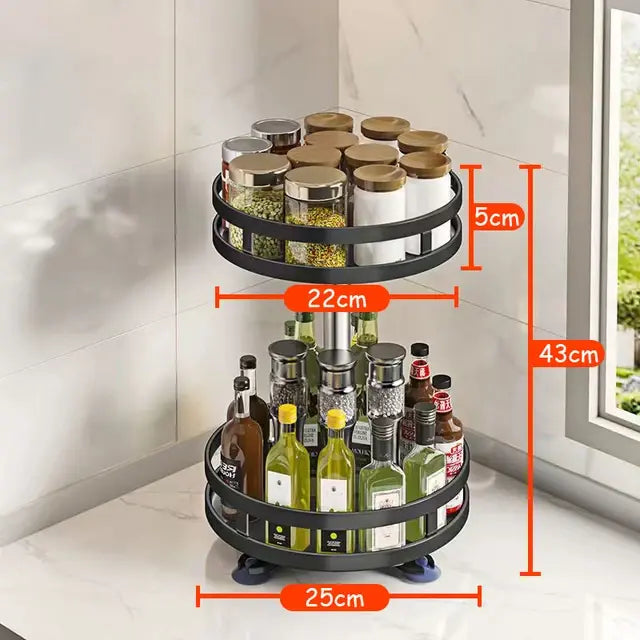 Rotating Spice Rack Organizer Tray