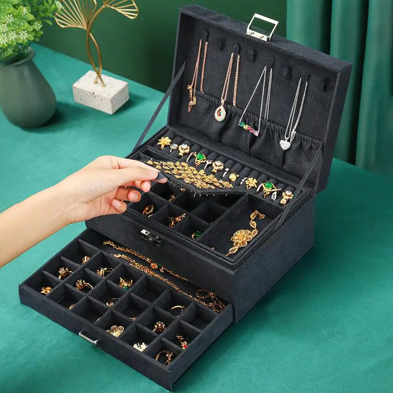 Velvet Jewelry Box Organizer