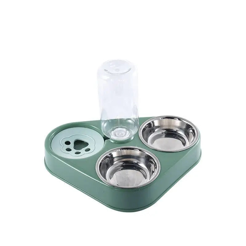 Pet Food Bowl 3-in-1 with Automatic Drinking Feeder