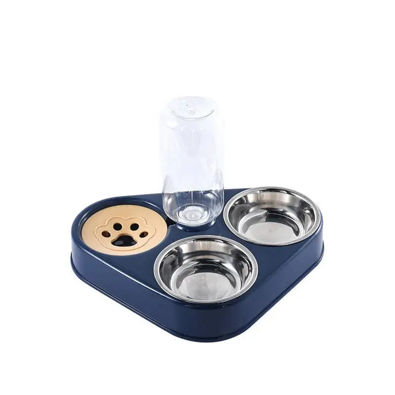 Pet Food Bowl 3-in-1 with Automatic Drinking Feeder