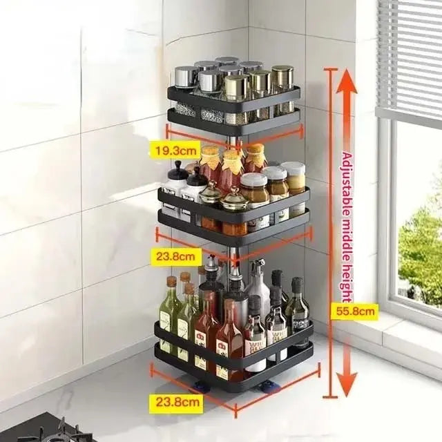 Rotating Spice Rack Organizer Tray