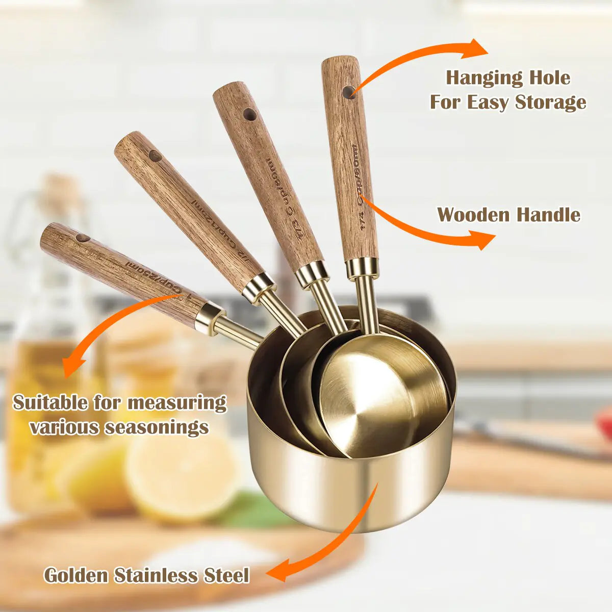 Luxury Gold Measuring Cup and Spoon Set