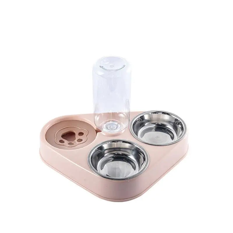 Pet Food Bowl 3-in-1 with Automatic Drinking Feeder