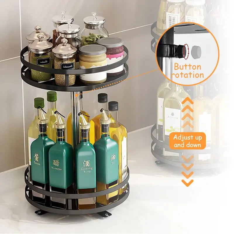 Rotating Spice Rack Organizer Tray